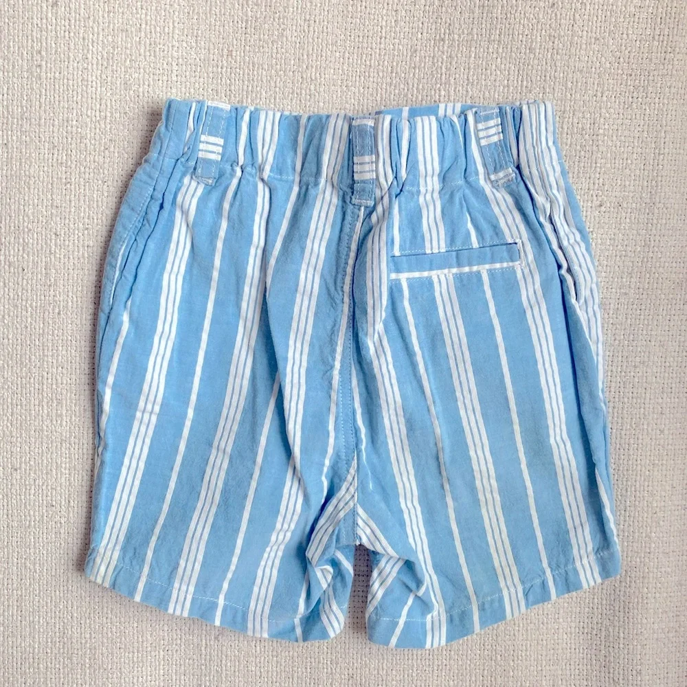 Petit Bateau blue jacquard stripe shorts, sz 18 months - Picture 3 of 3